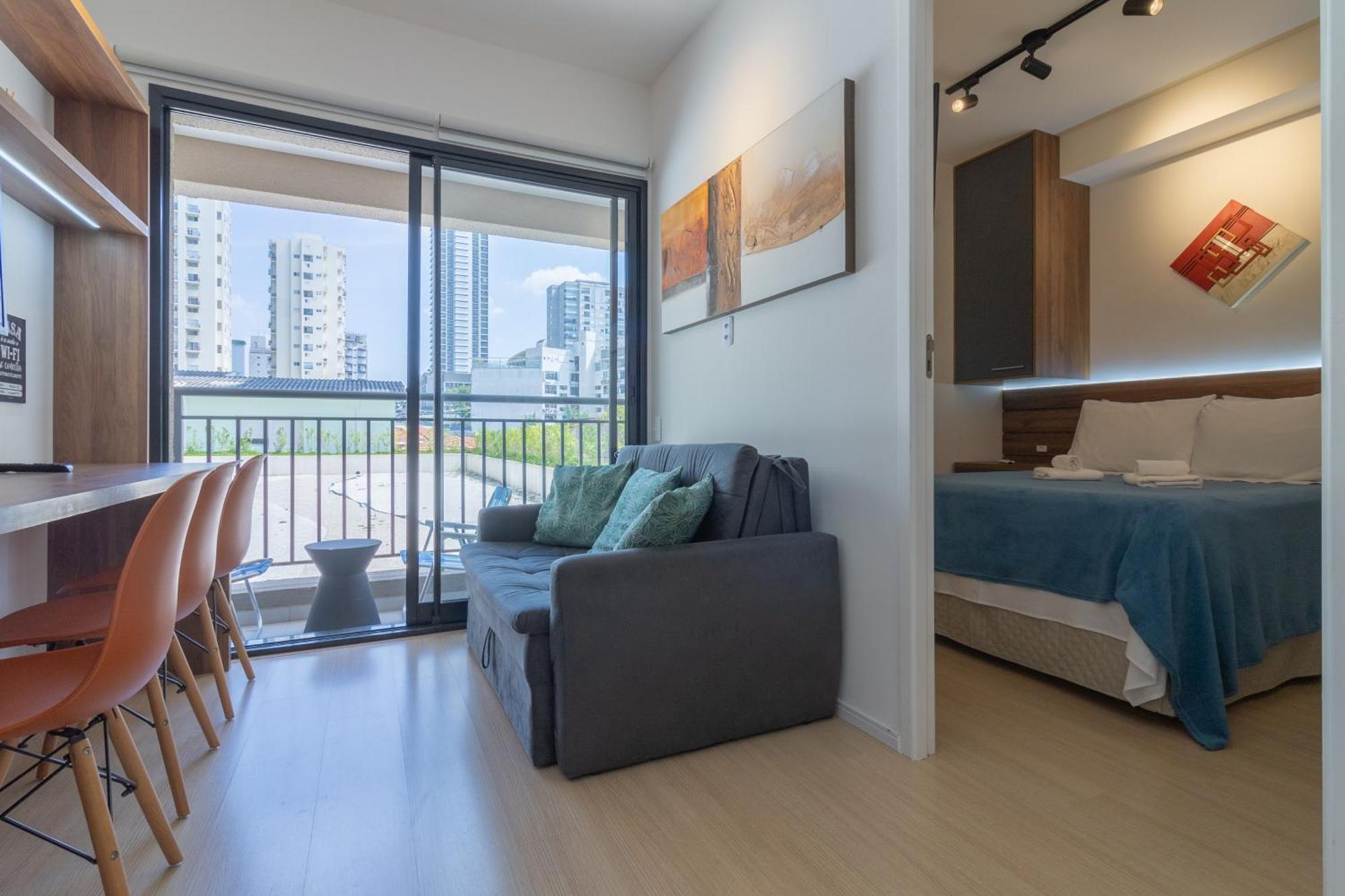 Apartamento Flat Com Quarto Separado E Varanda A 200M Do Metro Vila Madalena São Paulo